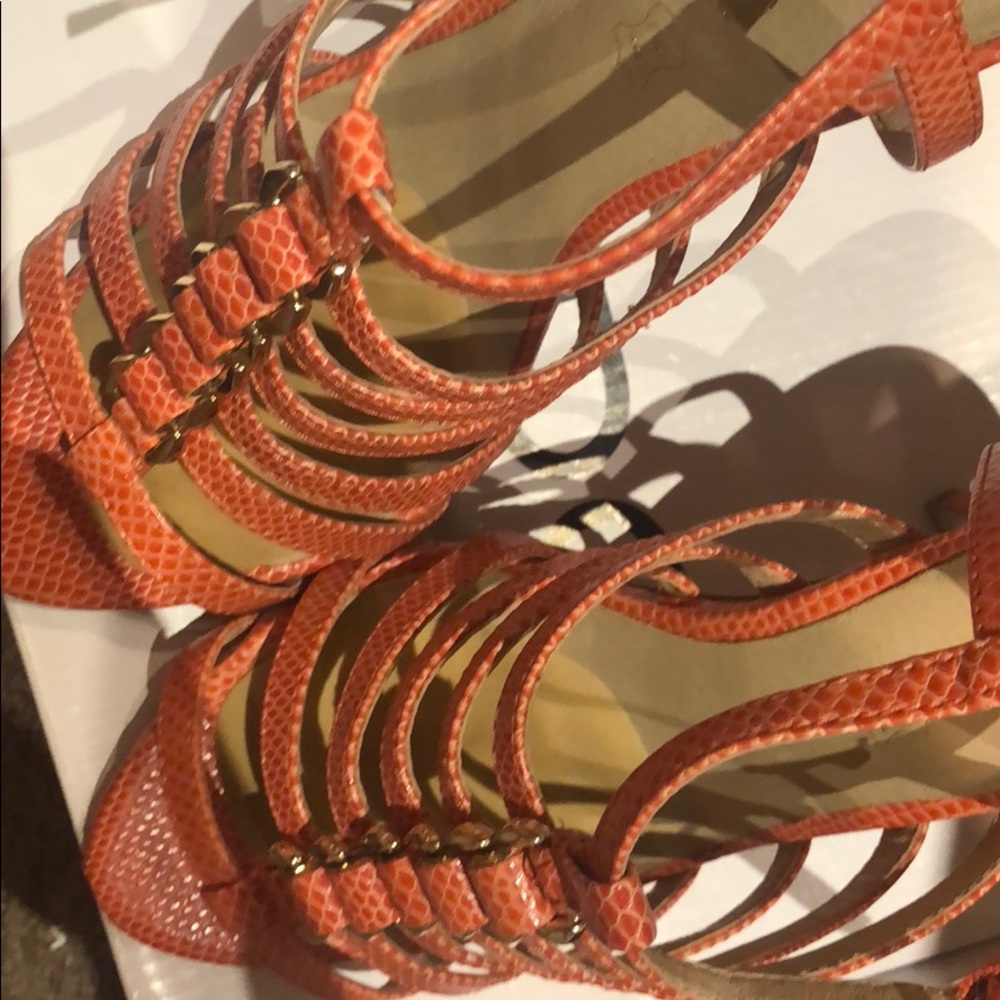 ALDO sandal heels with gold hardware. Gently used. - Picture 7 of 8
